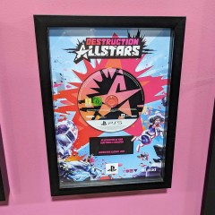 Destruction Allstars A4 frame produced for Lucid Games with printed disc and custom printed background