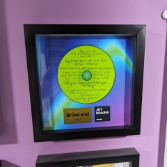 GoLand frame produced for JetBrains with gold printed plaque